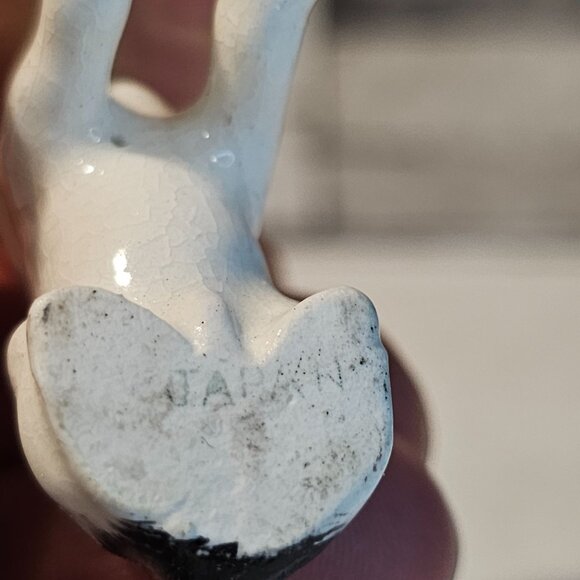 Vintage Japan Jack Russell Terrier Dog With Bone Miniature Figurine - Picture 6 of 8
